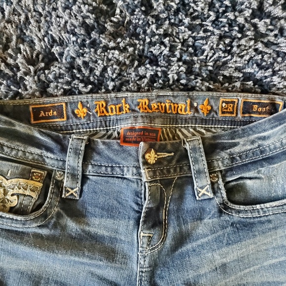 ROCK REVIVAL "ARDA" Faux Flap Pocket Easy Boot Jeans 31x31 - Picture 6 of 10